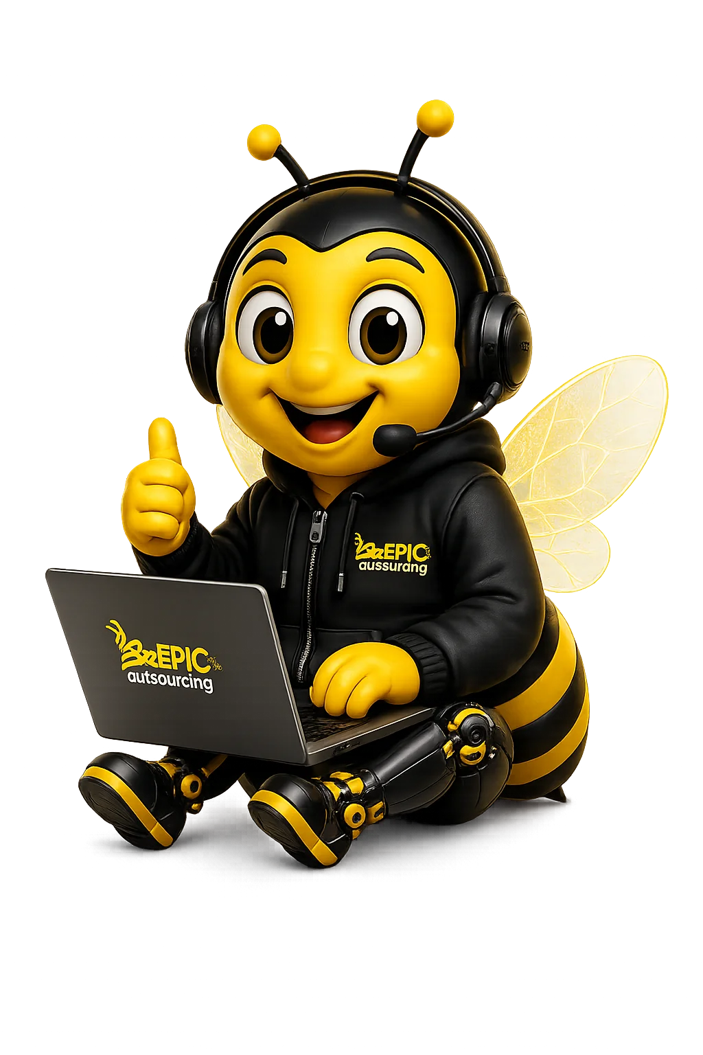 BeeEpic virtual assistant mascot as a bee